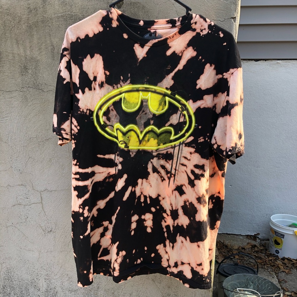 Vintage Batman Logo Bleach Dyed Tee XL